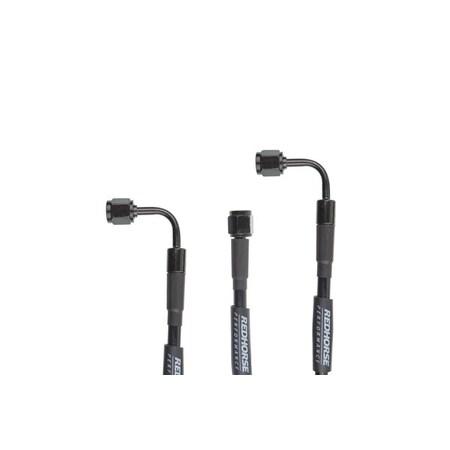 Red Horse Performance STRAIGHT -3 TO 90 DEGREE -3 48IN PRE -ASSEMBLED BRAKE LINE -BLACK 3392-03-48